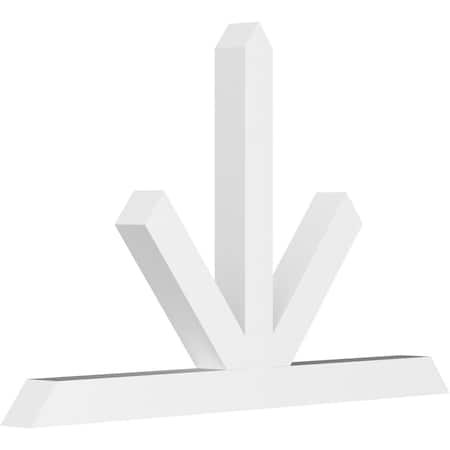 Ekena Millwork Saratoga Architectural Grade PVC Gable Bracket, 60"W x 37 1/2"H x 4"D x 4"F, 15/12 Pitch GBP060X38X0404SAR00